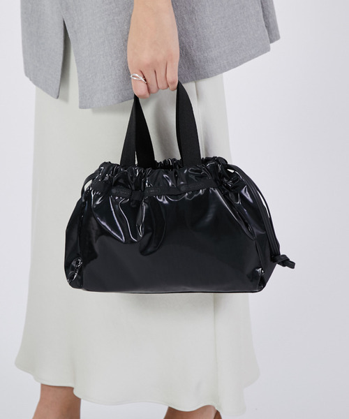 E/W CITY DRAWSTRING BAG アップタウンブラックシャイン/ブラック 