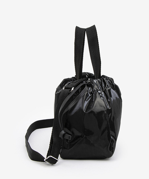 E/W CITY DRAWSTRING BAG アップタウンブラックシャイン