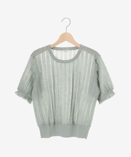 le.coeur blanc（ルクールブラン）の「《WEB限定アイテム》シアーストライプニット（ニット/セーター・レディース・オフホワイト/ブルー/ミント/ブラック・38）」の9枚目の写真