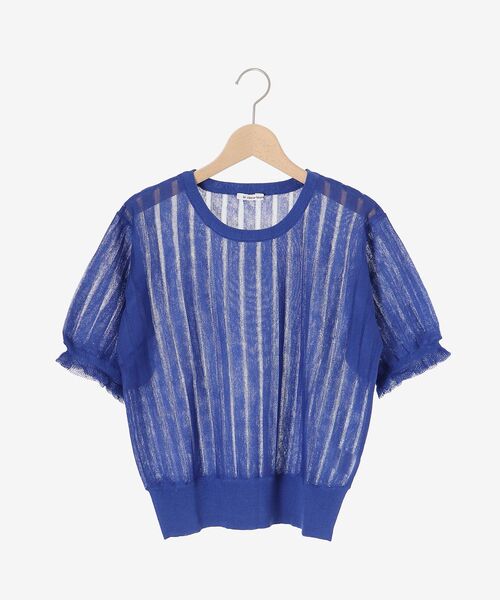 le.coeur blanc（ルクールブラン）の「《WEB限定アイテム》シアーストライプニット（ニット/セーター・レディース・オフホワイト/ブルー/ミント/ブラック・38）」の20枚目の写真