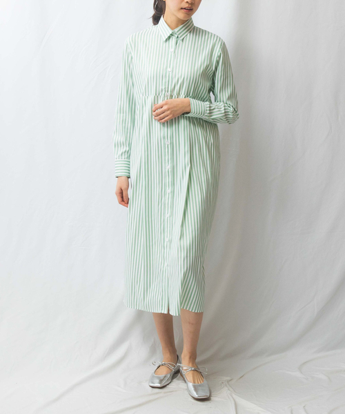 NARACAMICIE(ナラカミーチェ)の「【NARACAMICIE】ストライプシャツワンピース(ワンピース・レディース・ブルー/イエロー/グリーン・XL/M)」の12枚目の写真
