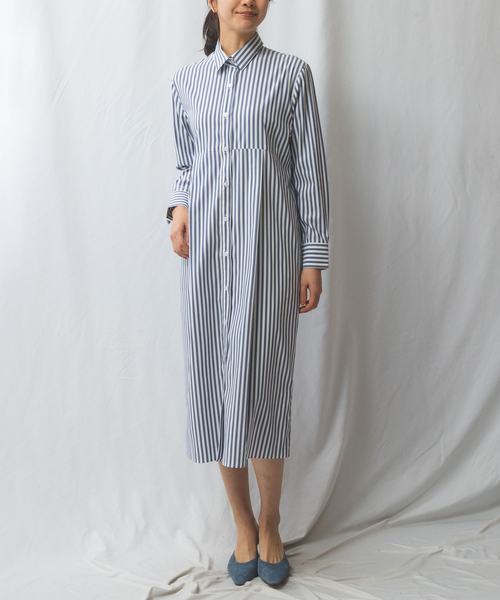 NARACAMICIE(ナラカミーチェ)の「【NARACAMICIE】ストライプシャツワンピース(ワンピース・レディース・ブルー/イエロー/グリーン・XL/M)」の14枚目の写真