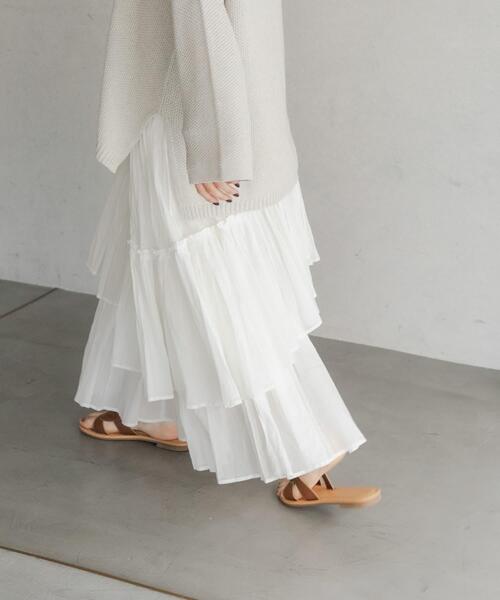 URBAN RESEARCH DOORS（アーバンリサーチドアーズ）の「ランダムティアードスカート（スカート・レディース・オフホワイト/ピンク系その他・MEDIUM）」の7枚目の写真