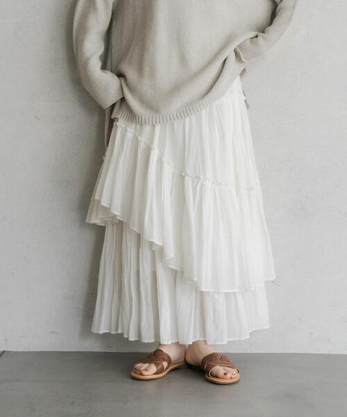 URBAN RESEARCH DOORS（アーバンリサーチドアーズ）の「ランダムティアードスカート（スカート・レディース・オフホワイト/ピンク系その他・MEDIUM）」の6枚目の写真