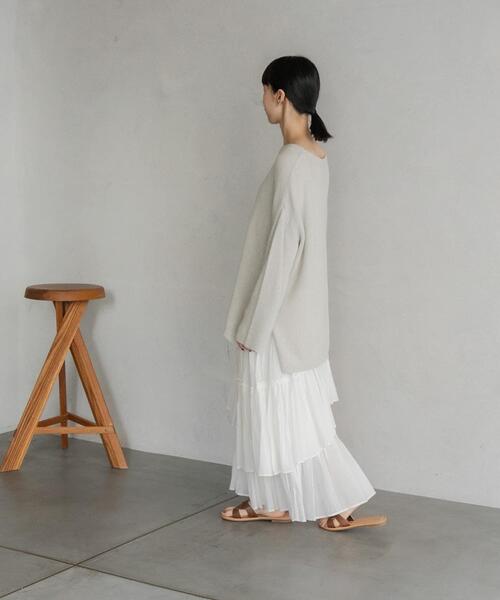 URBAN RESEARCH DOORS（アーバンリサーチドアーズ）の「ランダムティアードスカート（スカート・レディース・オフホワイト/ピンク系その他・MEDIUM）」の4枚目の写真