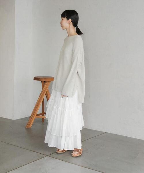 URBAN RESEARCH DOORS（アーバンリサーチドアーズ）の「ランダムティアードスカート（スカート・レディース・オフホワイト/ピンク系その他・MEDIUM）」の3枚目の写真