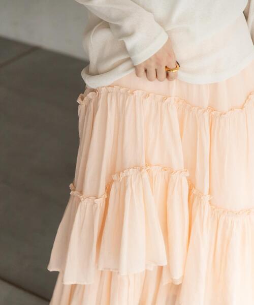 URBAN RESEARCH DOORS（アーバンリサーチドアーズ）の「ランダムティアードスカート（スカート・レディース・オフホワイト/ピンク系その他・MEDIUM）」の10枚目の写真