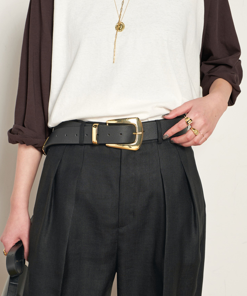 B-LOW THE BELT（ビーロウザベルト）の「【B-LOW THE BELT/ビーローザベルト】Leather belt（ベルト・レディース・ゴールド/シルバー・FREE）」の3枚目の写真