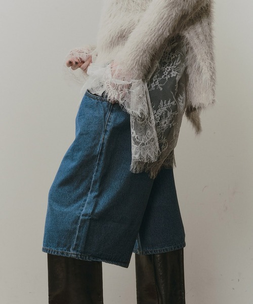 LA BELLE ETUDE（ラベルエチュード）の「デニムタックハーフパンツ（デニムパンツ・レディース・ブラック/ライトブルー/ブルー・0/1）」の3枚目の写真