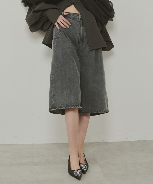 macchat タックハーフデニムパンツ⭐︎値引き デニムタックハーフパンツ – LA BELLE ETUDE online store