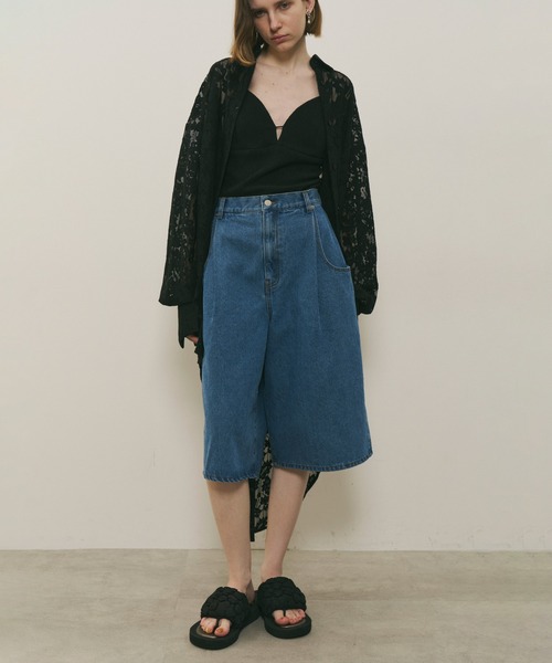 LA BELLE ETUDE（ラベルエチュード）の「デニムタックハーフパンツ（デニムパンツ・レディース・ブラック/ライトブルー/ブルー・0/1）」の18枚目の写真