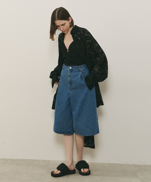 LA BELLE ETUDE（ラベルエチュード）の「デニムタックハーフパンツ（デニムパンツ・レディース・ブラック/ライトブルー/ブルー・0/1）」の15枚目の写真