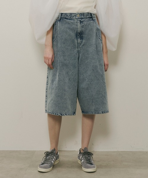 LA BELLE ETUDE（ラベルエチュード）の「デニムタックハーフパンツ（デニムパンツ・レディース・ブラック/ライトブルー/ブルー・0/1）」の21枚目の写真