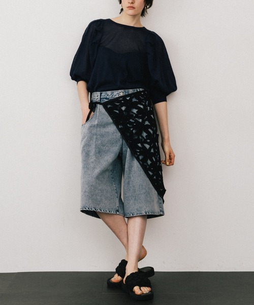 セール】デニムタックハーフパンツ（デニムパンツ）｜LA BELLE ETUDE