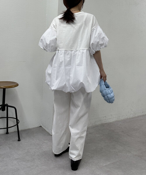 w closet(ダブルクローゼット)の「【2サイズ展開】イージーコクーンパンツ(その他パンツ・レディース・オフホワイト/ネイビー・2/1)」の15枚目の写真