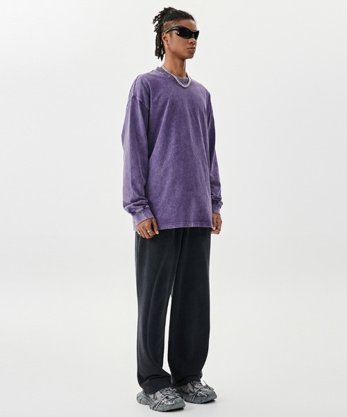 Ressaca(レサーカ)の「オーバーサイズピグメント加工ロンT(Tシャツ/カットソー・メンズ・ピンク/カーキ/パープル/ブラック/レッド/チャコール/グリーン/グレー/ブルー/ベージュ/ブラウン・XL/L/M)」の18枚目の写真