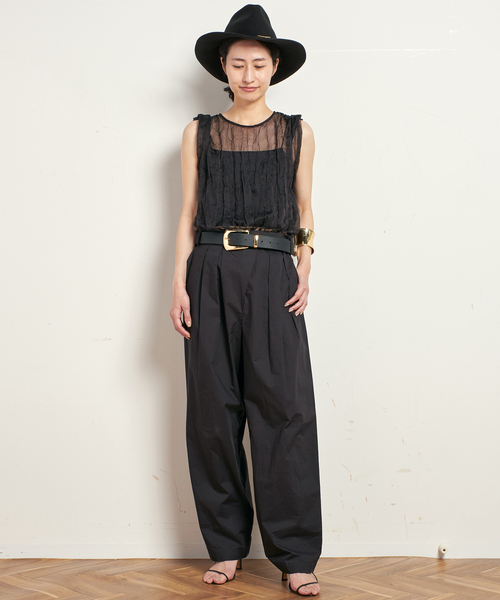 PROVOKE （プロヴォーク）の「【PROVOKE/プロヴォーク】sheer tops all in one（つなぎ/オールインワン・レディース・ブラック・FREE）」の2枚目の写真