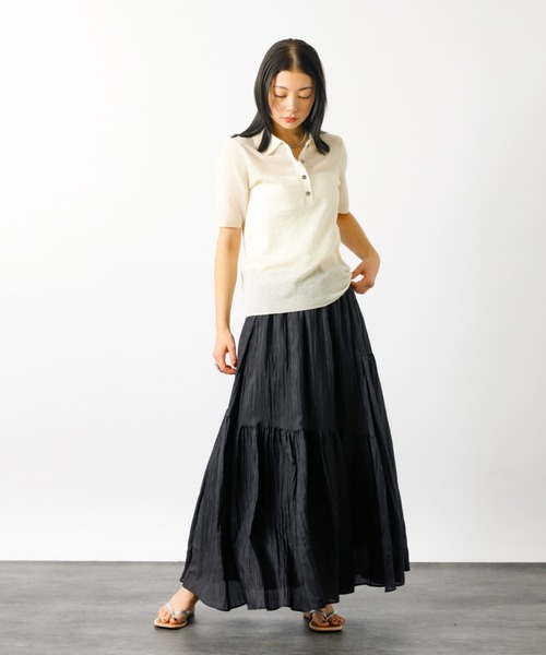 MICA&DEAL(マイカ&ディール)の「【MICA&DEAL/マイカアンドディール】ギャザースカート【WEB限定】(スカート・レディース・オフホワイト/ブラック・フリー)」の10枚目の写真