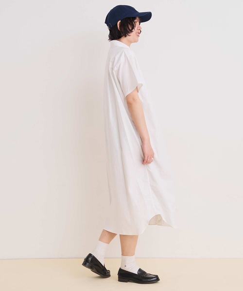 I am I in fact...（アイアムアイインファクト）の「_80/2ピンオックス 数字刺繍半袖シャツワンピース（シャツワンピース・レディース・サックスブルー/ホワイト/ピンク/ネイビー・FREE）」の22枚目の写真