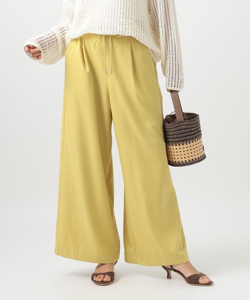 BAYFLOW（ベイフロー）の「[撥水加工・接触冷感・イージーケア・UVケア機能]RPワイドパンツ（その他パンツ・レディース・ブルー/グレイッシュベージュ/ブラック/イエロー・SMALL/MEDIUM）」の4枚目の写真