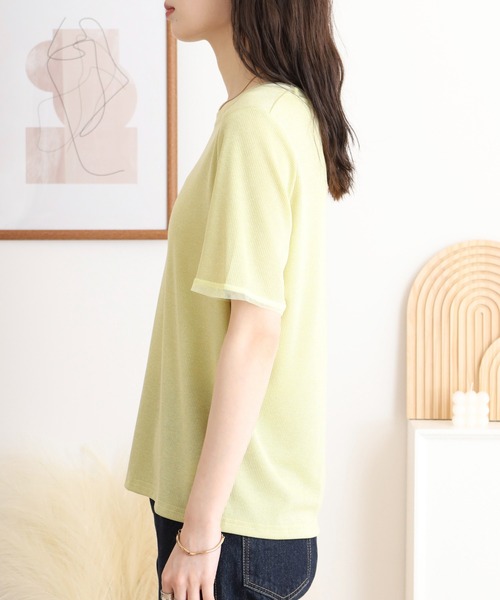 FUNALIVE(ファンアライブ)の「je crois soi チュール使い ラメ混フライスカットソー(Tシャツ/カットソー・レディース・ブラック/グリーン/グレー・FREE)」の10枚目の写真