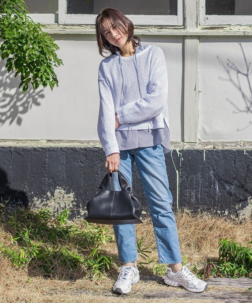 LAUTREAMONT（ロートレアモン）の「ドライタッチバスケット編みニット≪手洗い可能≫（ニット/セーター・レディース・ホワイト/ネイビー/イエロー/ライトブルー・9号/11号）」の11枚目の写真