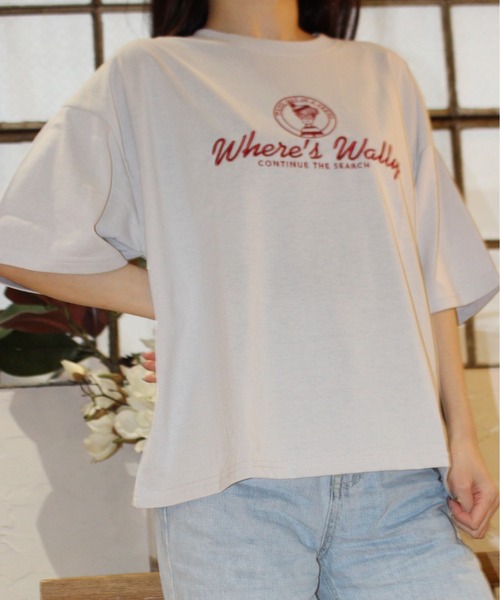 ALWAYS GOOD TIME（オルウェイズグッドタイム）の「【Where's Wally/ウォーリーを探せ】天竺 刺繍/プリント WIDEシルエット 半袖Tシャツ（Tシャツ/カットソー・レディース・オートミール/杢グレー/グリーン/グレー・M/L）」の12枚目の写真