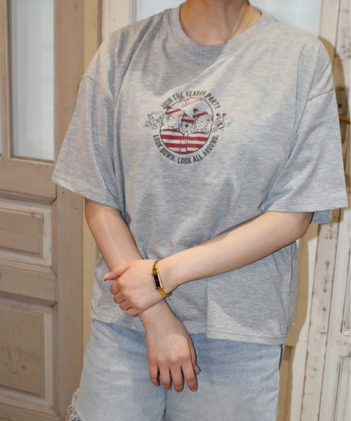 ALWAYS GOOD TIME（オルウェイズグッドタイム）の「【Where's Wally/ウォーリーを探せ】天竺 刺繍/プリント WIDEシルエット 半袖Tシャツ（Tシャツ/カットソー・レディース・オートミール/杢グレー/グリーン/グレー・M/L）」の11枚目の写真