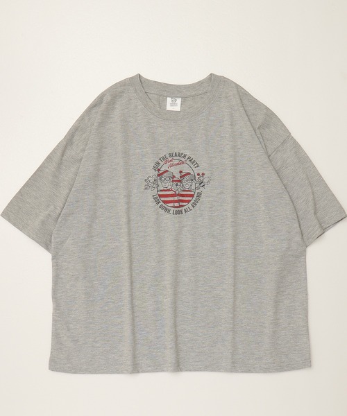 ALWAYS GOOD TIME（オルウェイズグッドタイム）の「【Where's Wally/ウォーリーを探せ】天竺 刺繍/プリント WIDEシルエット 半袖Tシャツ（Tシャツ/カットソー・レディース・オートミール/杢グレー/グリーン/グレー・M/L）」の16枚目の写真