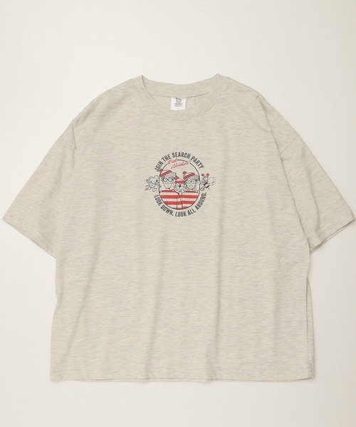 ALWAYS GOOD TIME（オルウェイズグッドタイム）の「【Where's Wally/ウォーリーを探せ】天竺 刺繍/プリント WIDEシルエット 半袖Tシャツ（Tシャツ/カットソー・レディース・オートミール/杢グレー/グリーン/グレー・M/L）」の18枚目の写真