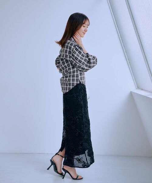 COHINA(コヒナ)の「2wayカシュクールチェックシャツ 【低身長・小柄女性】(シャツ/ブラウス・レディース・ブラック/グレー/ベージュ・ONE SIZE)」の8枚目の写真