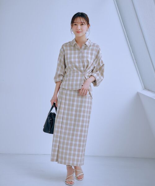 セール】2wayカシュクールチェックシャツ 【低身長・小柄女性