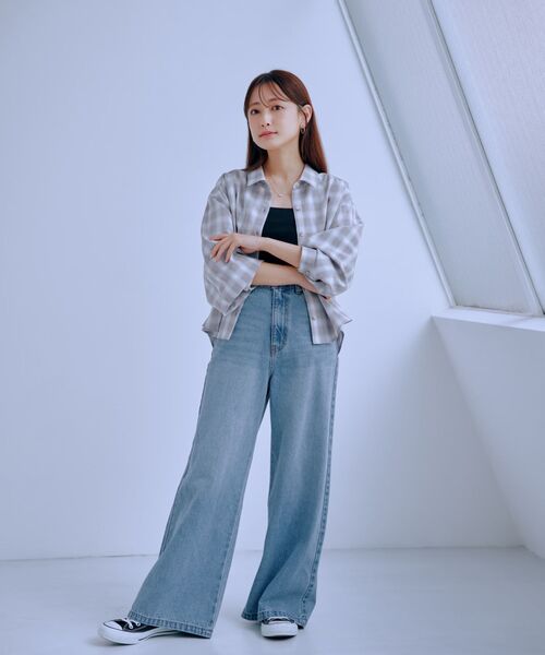 セール】2wayカシュクールチェックシャツ 【低身長・小柄女性