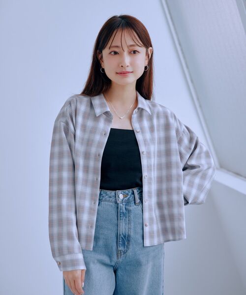 セール】2wayカシュクールチェックシャツ 【低身長・小柄女性