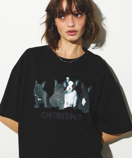 Unitage(ユニテージ)の「ブルTEE(Tシャツ/カットソー・レディース・ブラック/ホワイト・FREE)」の1枚目の写真