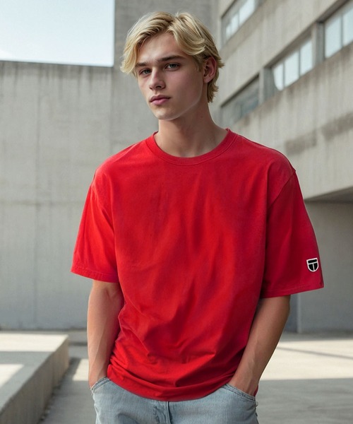 NEWTRAL PRODUCTS(ニュートラルプロダクツ)の「NEWTRAL(ニュートラル)/205 5.6oz スタンダードエンブレムT/サイズ展開多数 コットン 無地 半袖 Tシャツ(Tシャツ/カットソー・レディース・ブラック/ライトブルー/ブルー/レッド/アッシュグレー/グレー/ネイビー/チャコールグレー/ホワイト/ダークグリーン/サンドベージュ/ライトピンク・S/M/L/XL/XXL)」の12枚目の写真