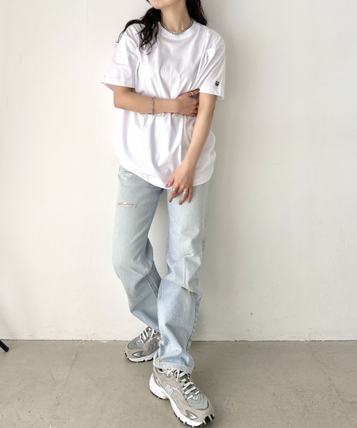 NEWTRAL PRODUCTS(ニュートラルプロダクツ)の「NEWTRAL(ニュートラル)/205 5.6oz スタンダードエンブレムT/サイズ展開多数 コットン 無地 半袖 Tシャツ(Tシャツ/カットソー・レディース・ブラック/ライトブルー/ブルー/レッド/アッシュグレー/グレー/ネイビー/チャコールグレー/ホワイト/ダークグリーン/サンドベージュ/ライトピンク・S/M/L/XL/XXL)」の14枚目の写真