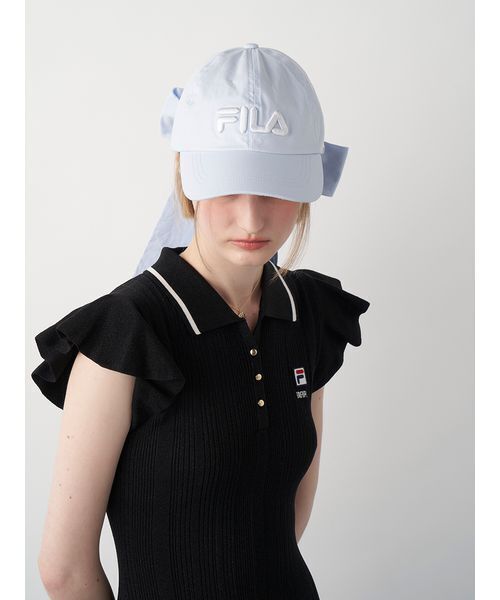 furfur 【FILAコラボ】ビッグリボンキャップ FILAコラボ】ビッグリボンキャップ(帽子)｜ファッション雑貨