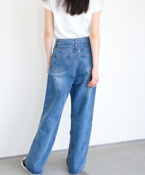 gossip！ロサンゼルス（ゴシップロサンゼルス）の「ドロストデニムワイドパンツ（デニムパンツ・レディース・ライトブルー/ブルー・S/M）」の21枚目の写真