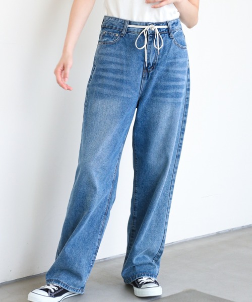 gossip！ロサンゼルス（ゴシップロサンゼルス）の「ドロストデニムワイドパンツ（デニムパンツ・レディース・ライトブルー/ブルー・S/M）」の19枚目の写真