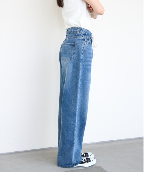 gossip！ロサンゼルス（ゴシップロサンゼルス）の「ドロストデニムワイドパンツ（デニムパンツ・レディース・ライトブルー/ブルー・S/M）」の20枚目の写真