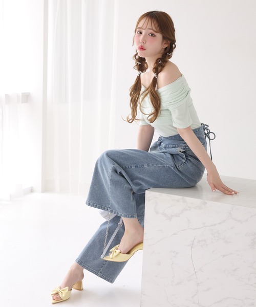 one after another NICE CLAUP(ワンアフターアナザーナイスクラップ)の「クロストップス(Tシャツ/カットソー・レディース・ミント/ネイビー/オフホワイト/グレー・FREE)」の17枚目の写真