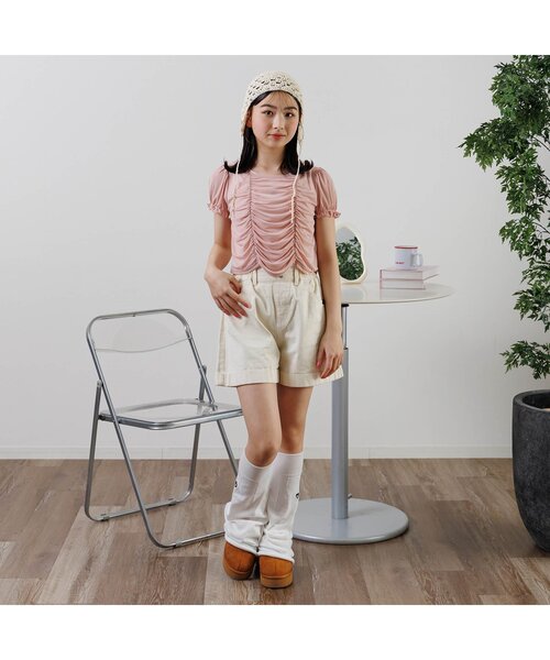 algy（アルジー）の「りぼんポケットショーパン（デニムパンツ・キッズ・ブラック/アイボリー/ブルー・XX-SMALL/X-SMALL/MEDIUM/SMALL）」の4枚目の写真