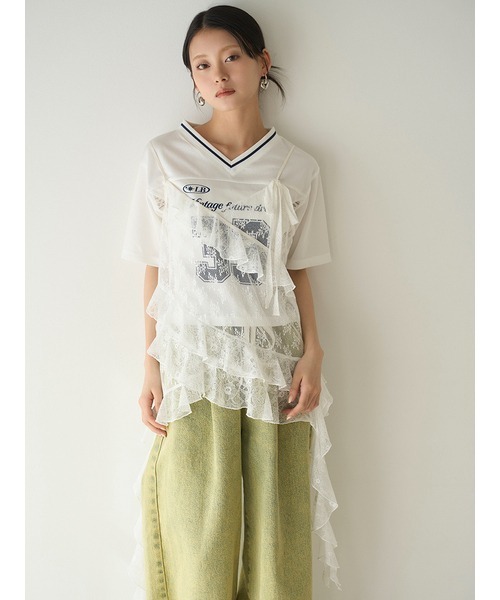 セール】レースフリルキャミトップス（Tシャツ/カットソー