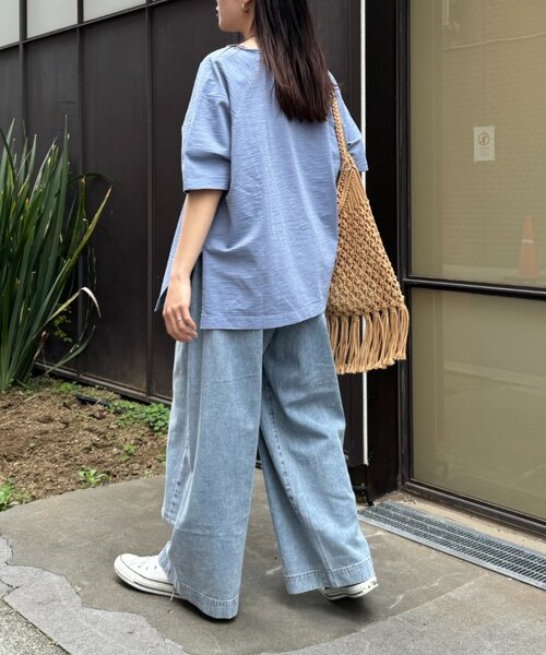 新品⭐︎ チャオパニックティピー　柔らかワイドイージーパンツ　デニムスラックス　M 低身長・高身長対応/サイズ展開あり】スタイルアップ柔らか