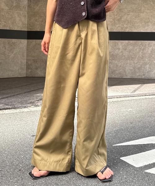 低身長・高身長対応/サイズ展開あり】スタイルアップ柔らかワイド