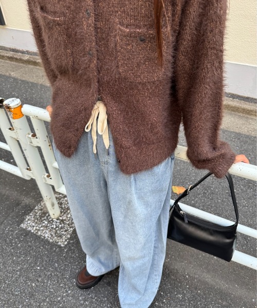 CIAOPANIC TYPY(チャオパニックティピー)の「【低身長・高身長対応/サイズ展開あり】スタイルアップ柔らかワイドイージーパンツ/デニム/スラックス(デニムパンツ・レディース・サックスブルー/ブルー/ブラック/ホワイト/ネイビー/ブラック系その他/グレー/ベージュ/ブラウン・SMALL/MEDIUM/LARGE/X-SMALL/X-LARGE)」の11枚目の写真