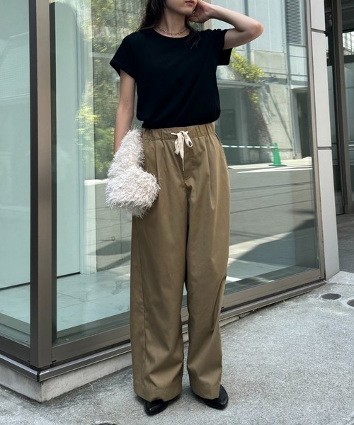 CIAOPANIC TYPY（チャオパニックティピー）の「【低身長・高身長対応/サイズ展開あり】スタイルアップ柔らかワイドイージーパンツ/デニム/スラックス（デニムパンツ・レディース・サックスブルー/ブルー/ブラック/ホワイト/ネイビー/ブラック系その他/グレー/ベージュ/ブラウン・SMALL/MEDIUM/LARGE/X-SMALL/X-LARGE）」の22枚目の写真