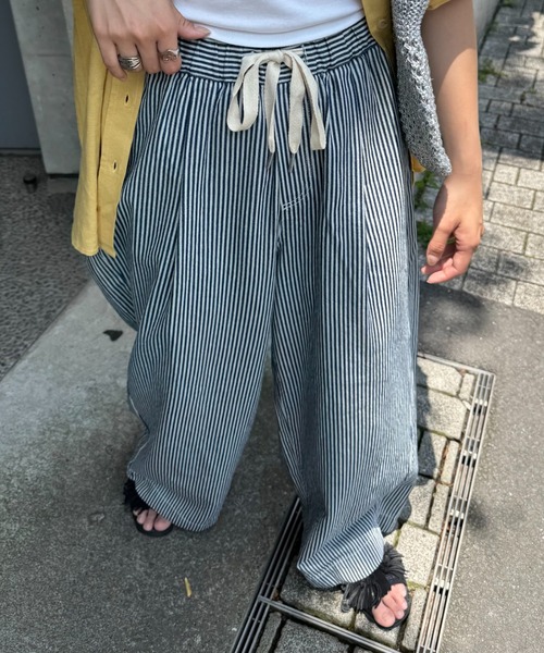 新品⭐︎ チャオパニックティピー　柔らかワイドイージーパンツ　デニムスラックス　M 低身長・高身長対応/サイズ展開あり】スタイルアップ柔らか