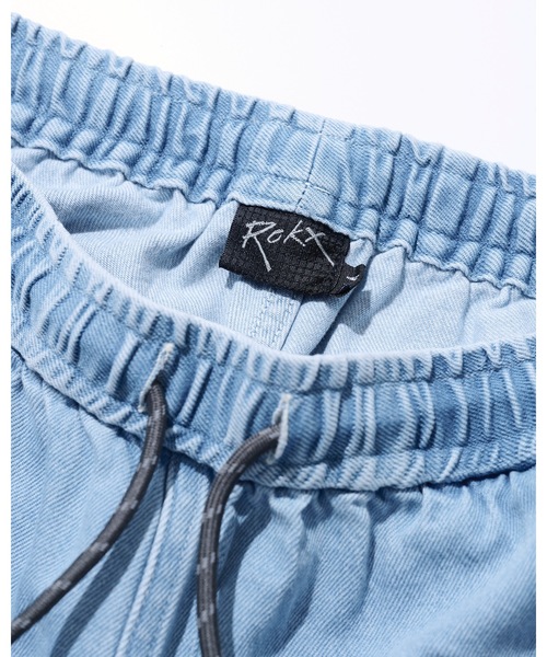 ROKX（ロックス）の「【ROKX】ロックス DENIM STRINGS SHORT（デニムパンツ・メンズ・ブラック/ブルー系その他/ブルー系その他2・SMALL/X-LARGE/MEDIUM/LARGE）」の4枚目の写真
